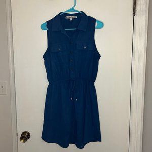 Gypsies & Moondust Navy Button-up Collared Dress